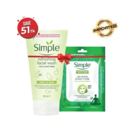 Simple Refreshing Facial Wash & Simple De-Stress Sheet Mask Combo Offer